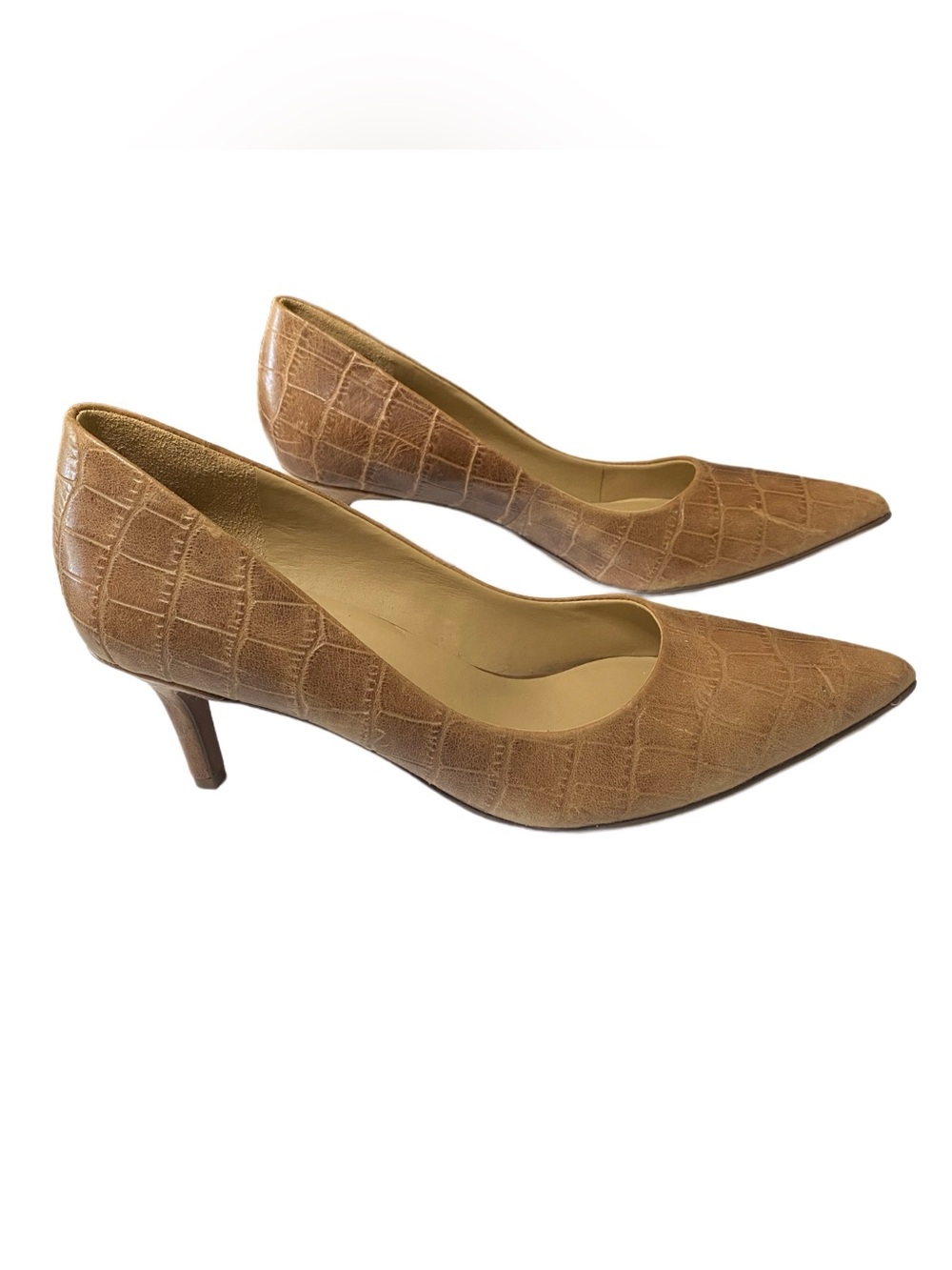 Naturalizer Everly Croc-Embossed Classic Leather Pointed Pump Size 8.5M